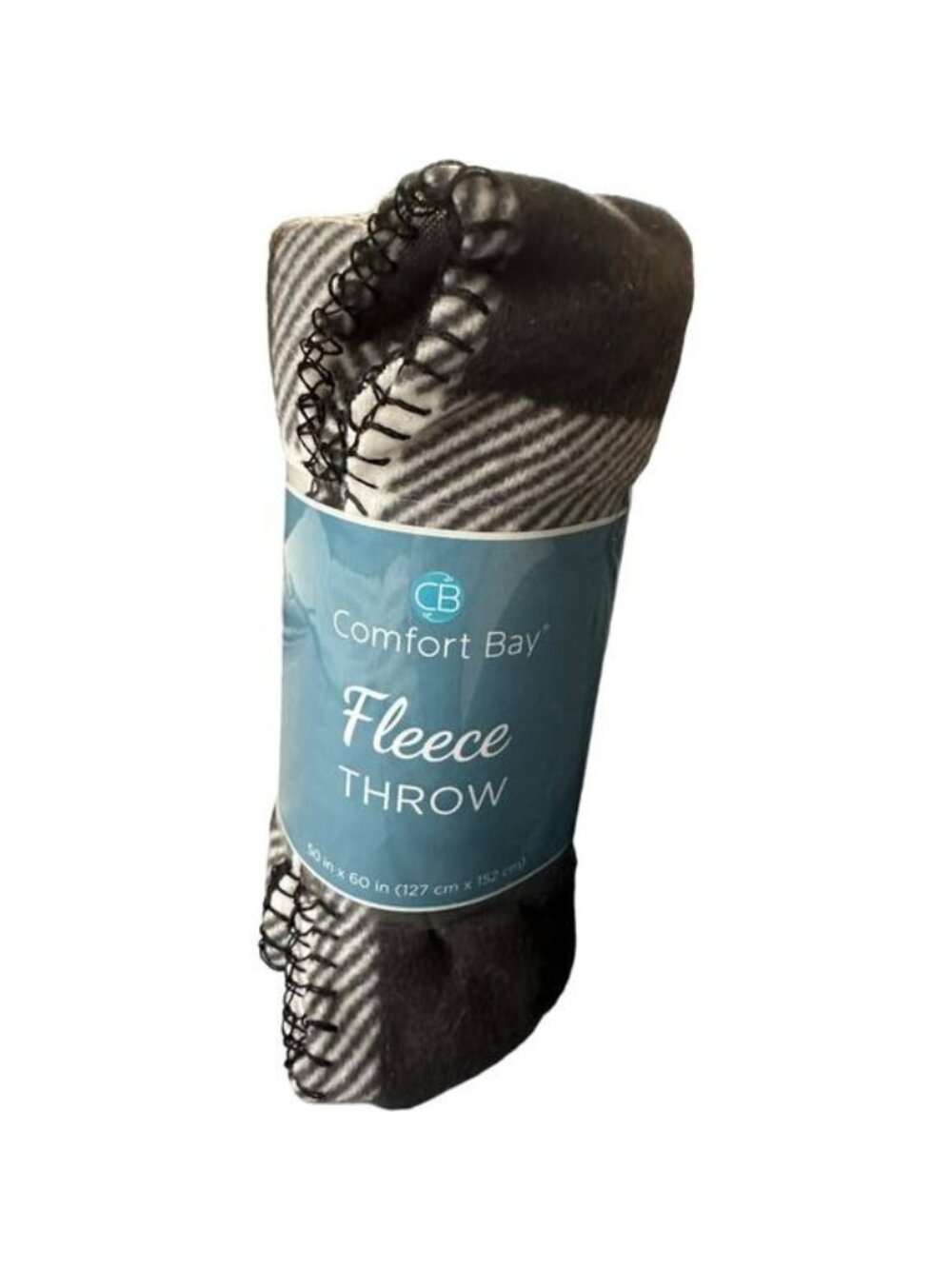 Comfort Bay Black Grey Plaid Fleece Throw Blanket 50x60 Coquette Cottagecore NWT